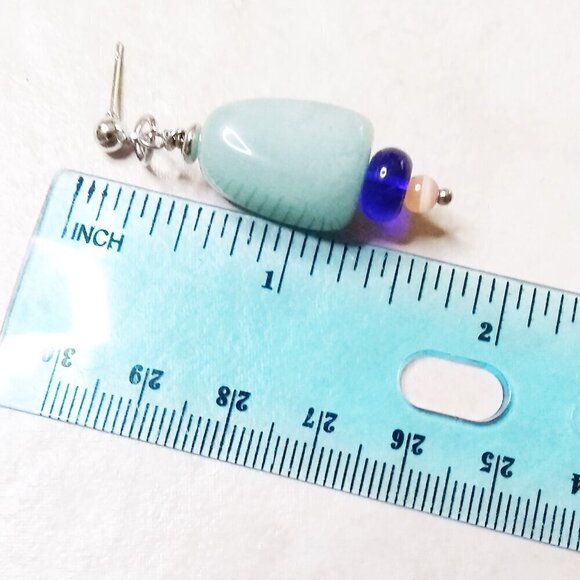 🍂🍁🍃 3/$25!!! Chunky Green Aventurine Earrings - Good Luck + Prosperity Stone! - Picture 8 of 9